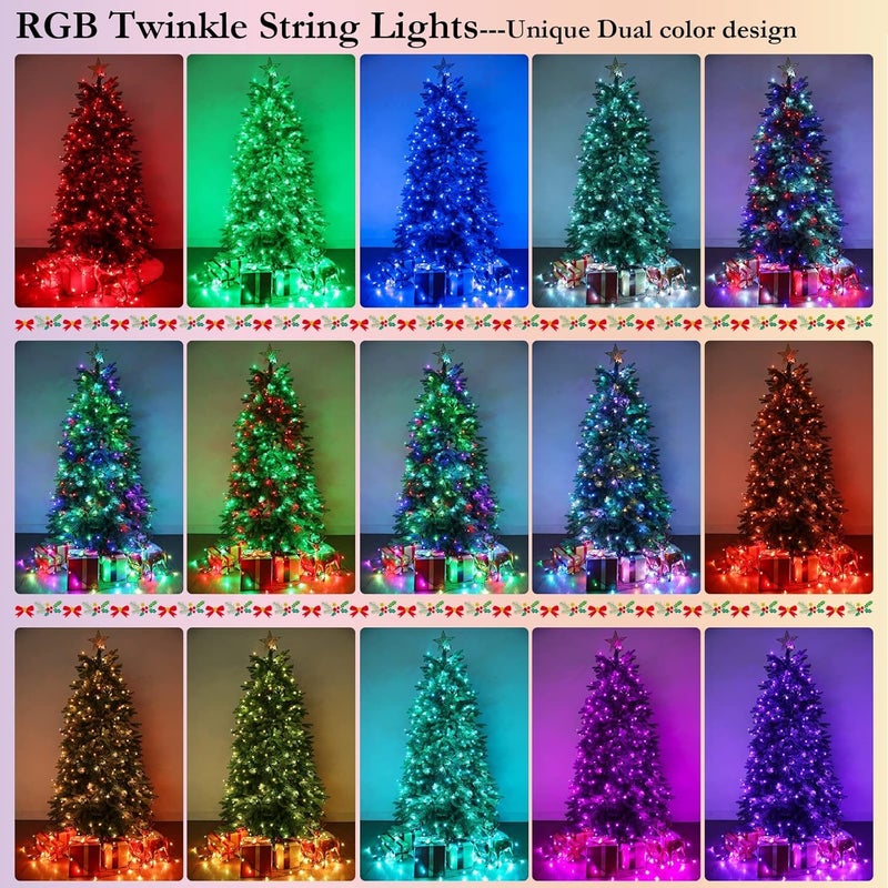 Joomer Color Changing Christmas String Lights,164FT 500 LED RGB LED String Lights Outdoor Fairy Twinkle Tree Light with Remote Timer Plug in for Room Indoor Wedding Party Christmas Decorations - Image 5